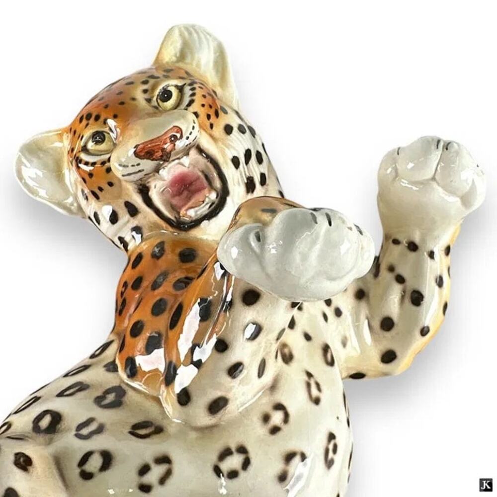 MCM Hollywood Regency Leopard Signed Giovanni Ronzan Made In Italy